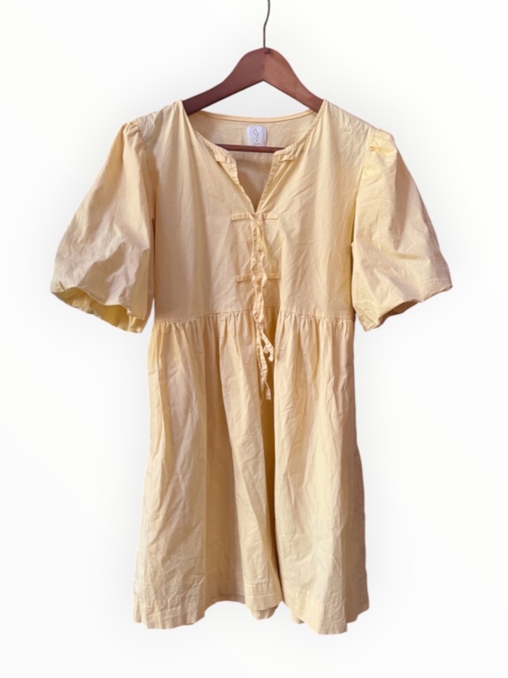 Joie Nutter Babydoll Mini Dress in butter yellow